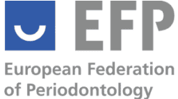 Logo der Europäischen Föderation für Parodontologie (EFP) mit lächelndem Symbol oben links.
